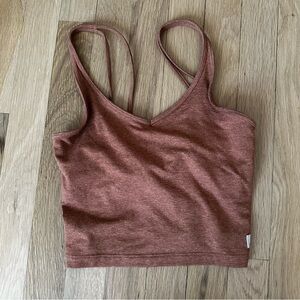 Vuori Halo Performance Crop Sports Bra Rust Camisole Top Size XS